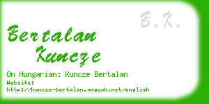 bertalan kuncze business card